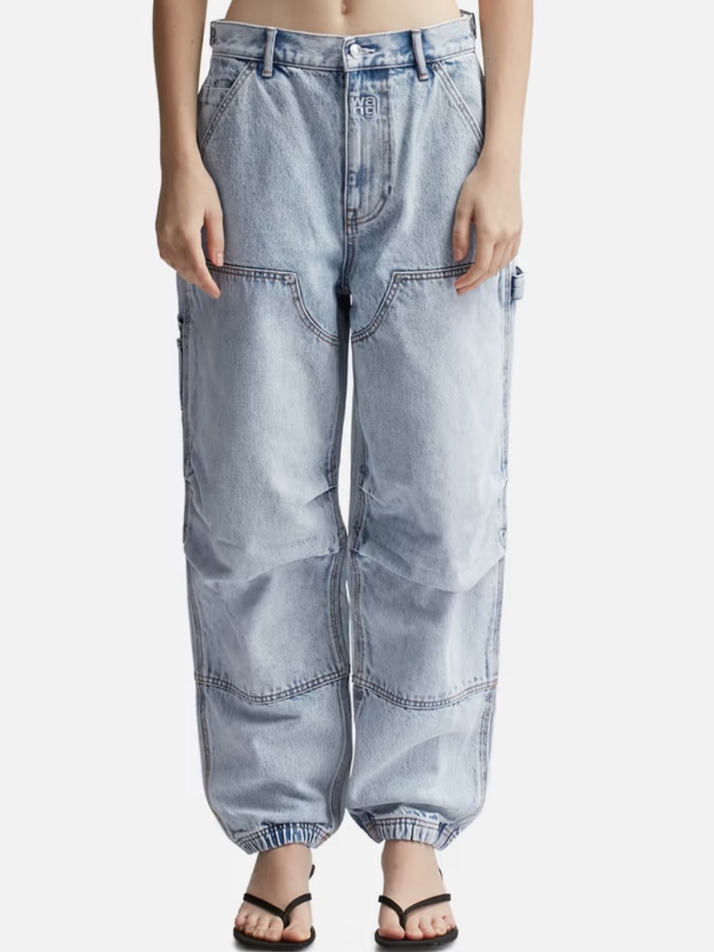 Alexander Wang Double Front Carpenter Jean in Pebble Bleach Size 26